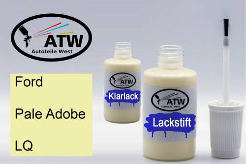 Ford, Pale Adobe, LQ: 20ml Lackstift + 20ml Klarlack - Set, von ATW Autoteile West.